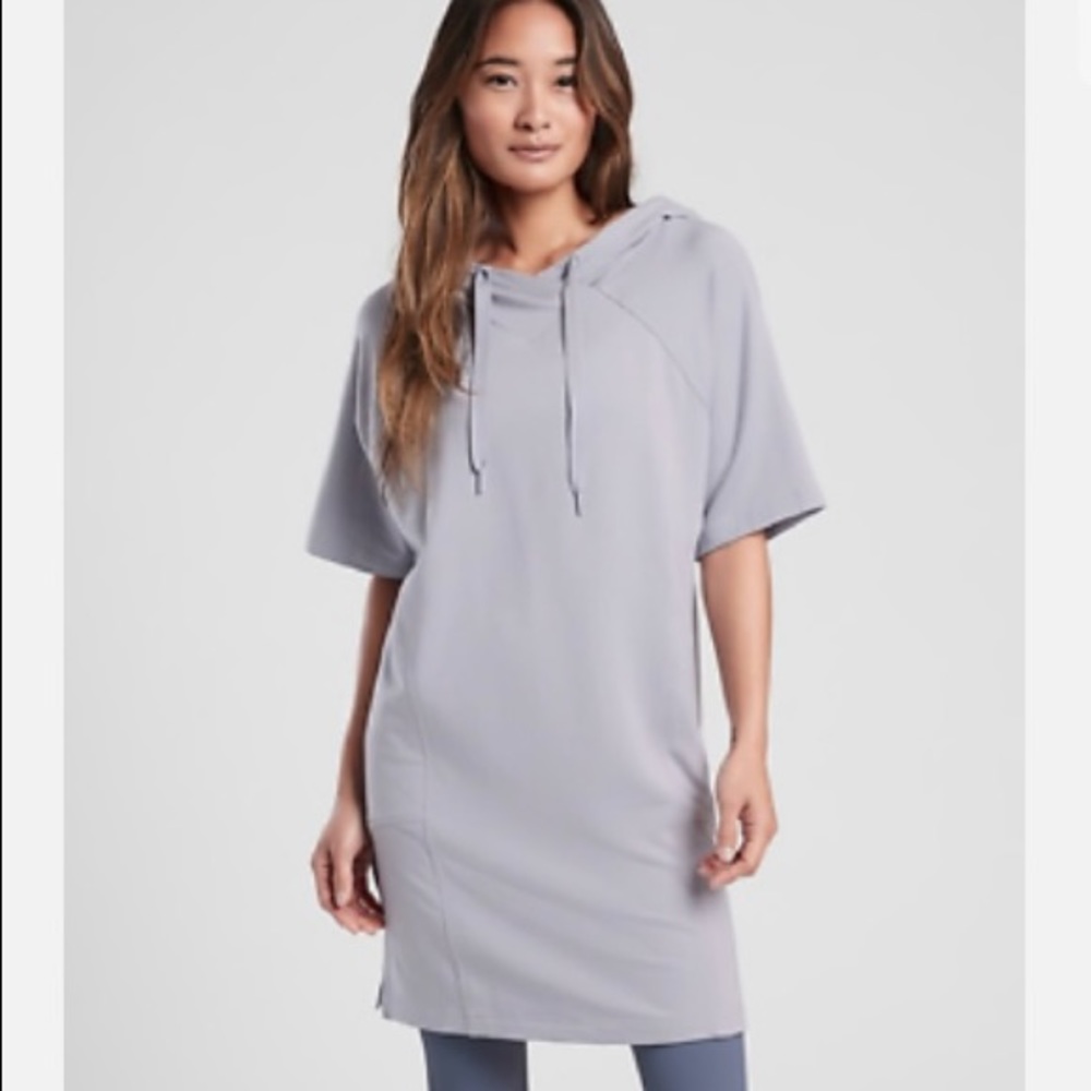 ATHLETA Cabana Tunic Hoodie Muted Lilac | Sweatshirt Dress, Cover-Up Top